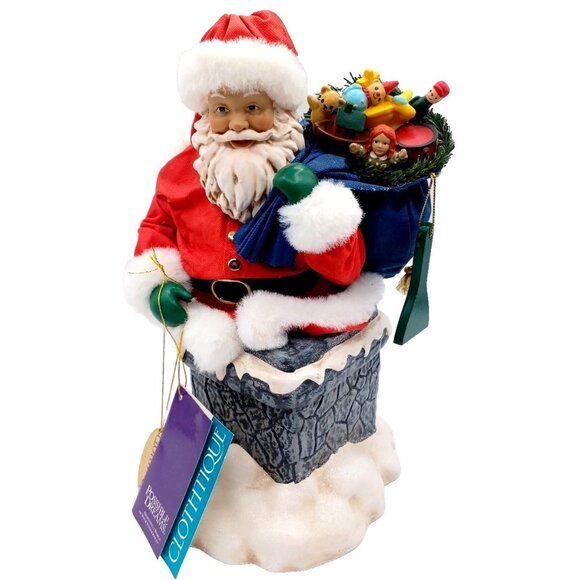 Possible Dreams Clothtique "Rooftop Delivery" Christmas Santa Music Box  #713479 - Picture 4 of 14